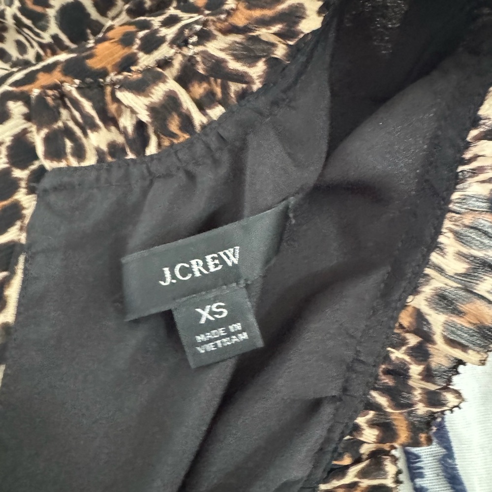 J Crew animal print short sleeve blouse